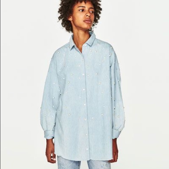 oversized denim button up